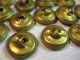 Antique Buttons - Gold Metal Open Work Fan Design - Woven Background - Art Nouveau Buttons photo 9