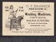 Primitive Antique 1800 ' S Brammer Washing Machine Davenport Iowa Advertising Card Washing Machines photo 1