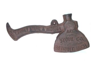 1901 Cast Iron Ax Of All Nations Cut Out The Whiskey Art Stove Co.  Advertising photo