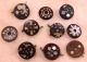 9 Antique Wood Glass Metal Stone Buttons From National Button Society Judge Est Buttons photo 2