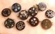 9 Antique Wood Glass Metal Stone Buttons From National Button Society Judge Est Buttons photo 4