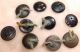 9 Antique Wood Glass Metal Stone Buttons From National Button Society Judge Est Buttons photo 5