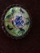 Antique Chinese Export Guilloche Enamel Metal Buttons Silver Tone Butterflies Buttons photo 9