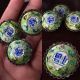 Antique Chinese Export Guilloche Enamel Metal Buttons Silver Tone Butterflies Buttons photo 2