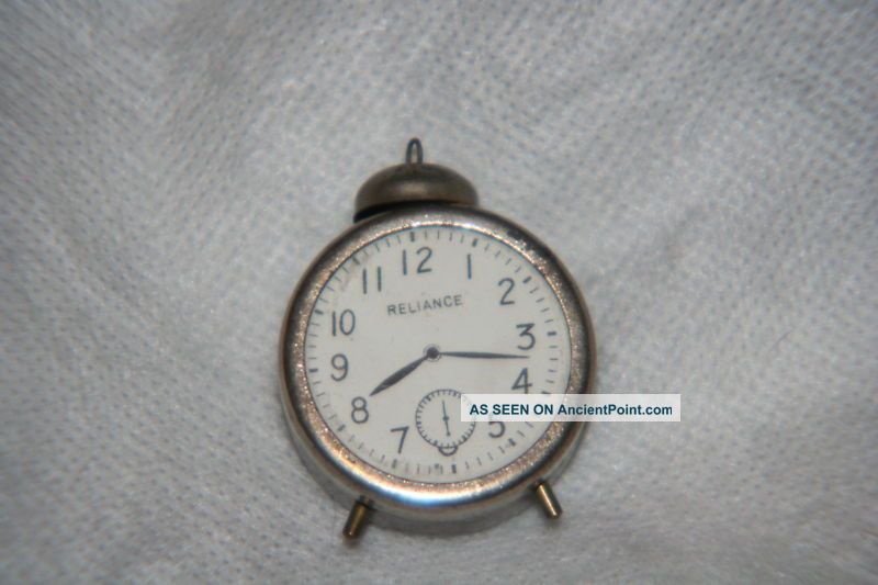 Alarm Clock Spring Tape Measure,  Antique Novelty,  Metalfigural Tools, Scissors & Measures photo
