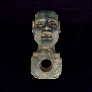Mayan Stone Shaman Amulet Pendant - Antique Statue - Precolumbian Figure - Olmec Aztec photo