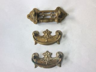 Three Brass Drawer Handles - Hardware,  Furniture Fittings photo