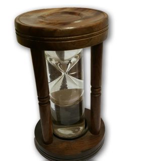 Wooden Antique Vintage Nautical Themed Hourglass Water Sandtimer St 03 photo