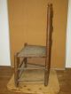 Extremely Rare 18th C Pennsylvania Ladder Back Hearth Chair In Old Grain Paint Primitives photo 3
