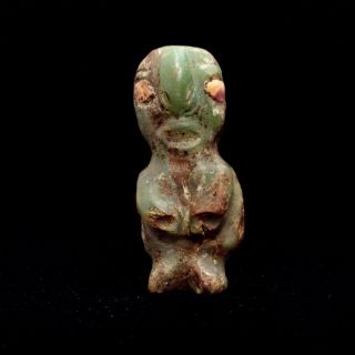 Pre Columbian Jade Stone Anthropomorphic Figure - Antique Statue - Maya Olmec Aztec photo