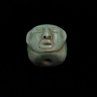 Mayan Jade Stone Tlaloc Amulet Pendant - Pre Columbian - Antique Statue - Olmec Aztec photo