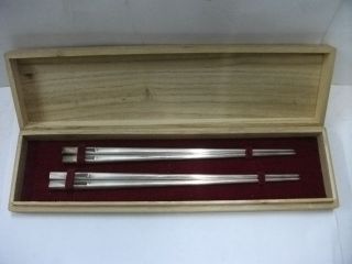 Silver Conjugal Chopsticks.  64g/ 2.  25oz.  Japanese Antique. photo