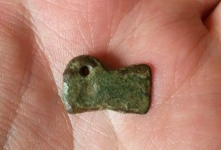 Metal Detecting Find - Bronze Age Bronze Votive Axe Head Pendant photo