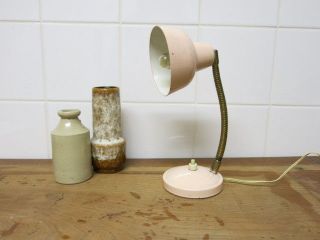 Vintage Retro Little Soft Pink 20th Century Modern Gooseneck Desk Lamp photo