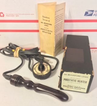 Vintage Electric Prostate Warmer Prostatic Heater Lewis Phillips Drucker photo