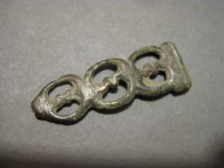 Ancient Celtic Bronze Openwork Belt Strap End Rare photo