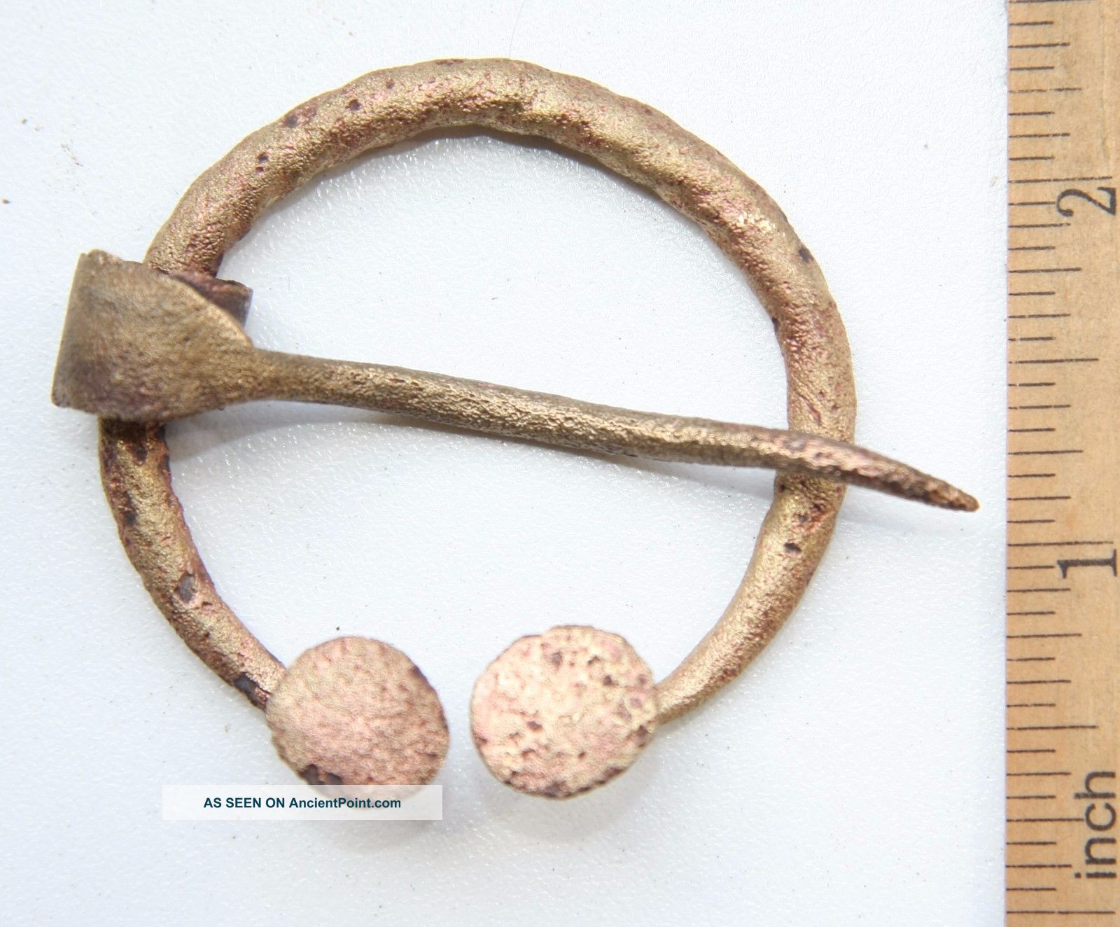 Ancient Old Ornament Bronze Omega Fibula Brooch (mja35) Viking photo