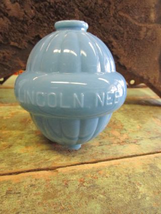 Antique Lightning Rod Glass Ball Robins Egg Blue Wc Shinn Farm Barn Lincoln Ne photo