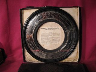 Rare Antique 19th C Gordon ' S Adding Machine / Gordon ' S Circular Calculator W Box photo