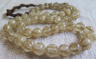 50 Rare Old Crystal Rock Quartz Carved Melon Himalaya Beads Handmade Necklace 2 photo
