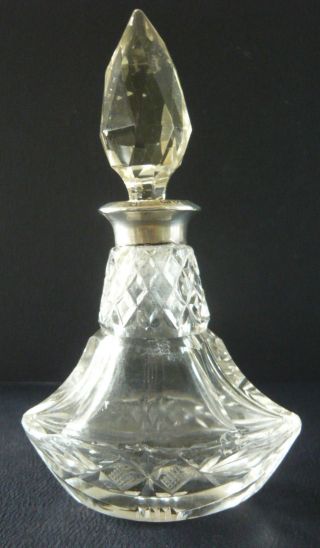Distressed Chester Solid Silver Cut Glass Perfume Scent Bottle James Deakin & So photo