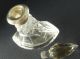 Distressed Chester Solid Silver Cut Glass Perfume Scent Bottle James Deakin & So Bottles photo 3