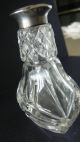 Distressed Chester Solid Silver Cut Glass Perfume Scent Bottle James Deakin & So Bottles photo 4