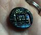Antique Vtg Black Carnival Glass Button - Train Engine - Very Iridescent Buttons photo 4