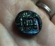 Antique Vtg Black Carnival Glass Button - Train Engine - Very Iridescent Buttons photo 5