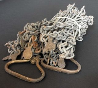 A Desirable 66 Foot Steel Land Surveyor Chain By Chesterman,  Early 1900s photo