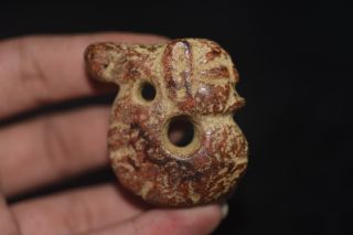 Old Chinese Neolithic Hongshan Jade Hand Carved Amulet Pendant 02 photo
