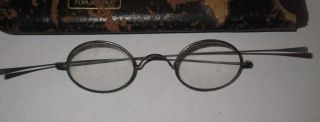 Antique Eh Hopkins Optician Penn Yan,  N.  Y.  Eyeglasses In Case photo