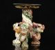 China Collectible Old Handwork Carving Three Dragon Statue Cloisonne Oil Lamp Cloisonne photo 1