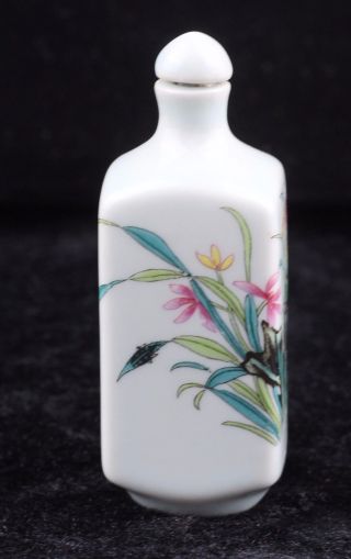 Chinese Porcelain Snuff Bottle Orchid photo