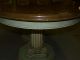 Vintage French Provincial Dining Table Inlaid Top W/ Column Form Pedestal Base Post-1950 photo 2
