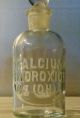 Antique Clear Apothecary Pharmacy Bottle Calcium Hydroxide Chemical Name Below Bottles & Jars photo 1
