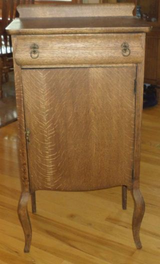 Charming Antique Oak Music Cabinet Circa 1900 Dovetail Joints 37 