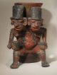 Chupicuaro Urn With Two - Headed Female Deity,  And 2 Male Attendants The Americas photo 2