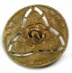 Antique Pierced Brass Button Fancy W/ Cut Steel & Paint Accent - 1 & 1/16 
