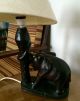 Antique Carved Ebony Elephant Lamp Circa 1900 Other African Antiques photo 2