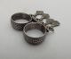 Old Silver Moroccan Double Ring Size 8/75 - 10 Jewelry photo 1