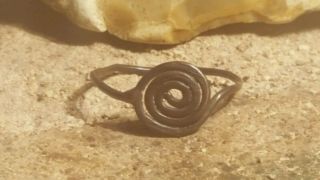 Stunning Ancient Celtic Silver Coiled Ring photo