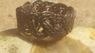 Stunning Ancient Celtic Silver Interwoven Knoted Ring photo