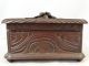 Antique Victorian Wood Carved Flower Old German Black Forest Style Jewelry Box Boxes photo 3