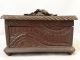 Antique Victorian Wood Carved Flower Old German Black Forest Style Jewelry Box Boxes photo 4