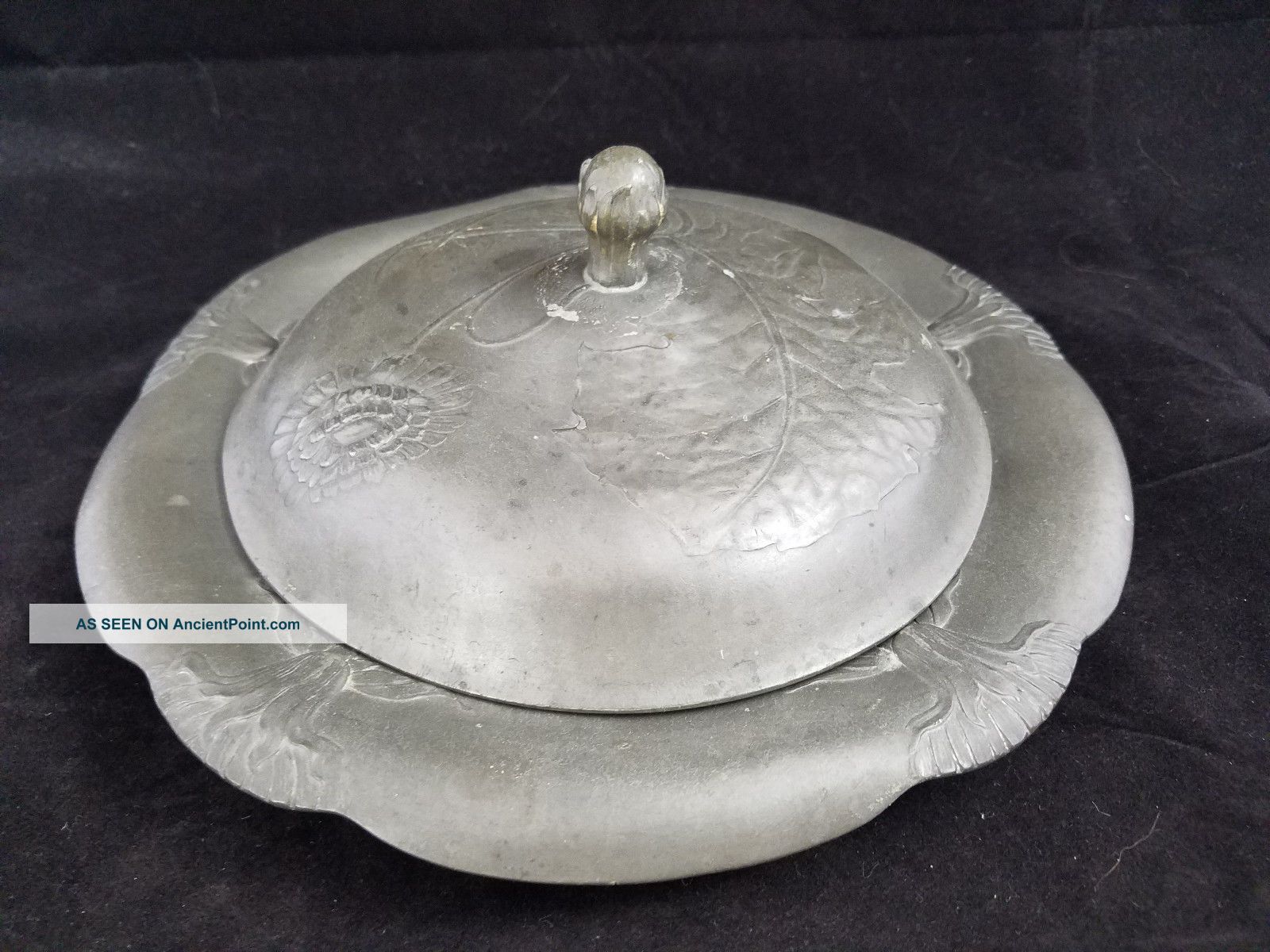 Kayserzinn Art Nouveau Covered Soup Bowl / Serving Dish - 4268 - Hugo Leven Art Nouveau photo