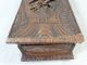 Antique Victorian Wood Carved Flower Old Black Forest Coffin Style Jewelry Box Boxes photo 4
