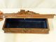 Antique Victorian Wood Carved Flower Old Black Forest Coffin Style Jewelry Box Boxes photo 7