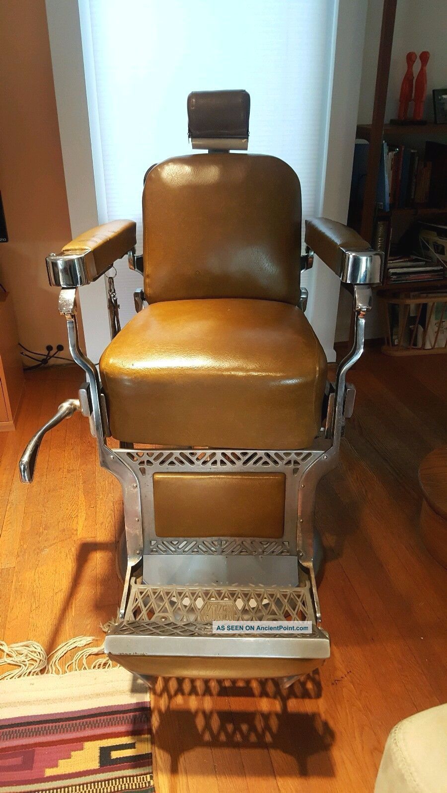 Vintage Koken Barber Chair Hydraulic Lift Porcelain Base 1930 - 50 ' S Strops Good Barber Chairs photo