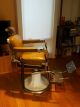 Vintage Koken Barber Chair Hydraulic Lift Porcelain Base 1930 - 50 ' S Strops Good Barber Chairs photo 2